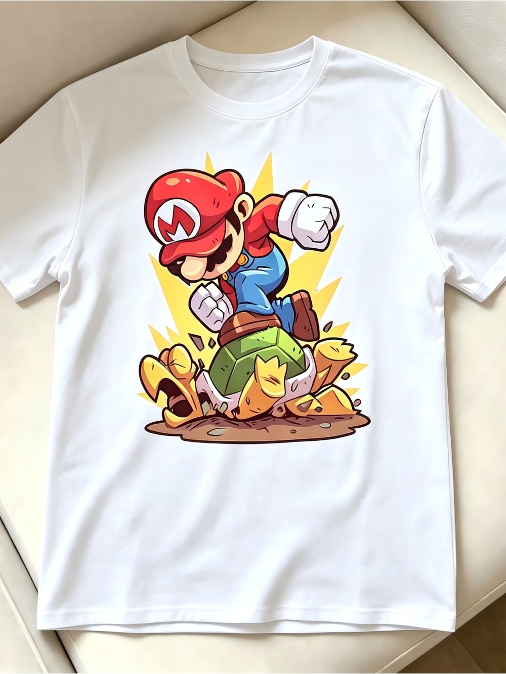 Super Mario white Women Men T-shirt Unisex
﻿